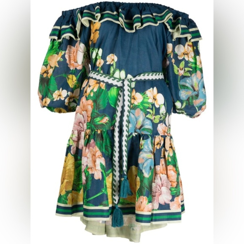Alemais Lyla Ruffled Linen Minidress - Size 4-- New Without Tags!